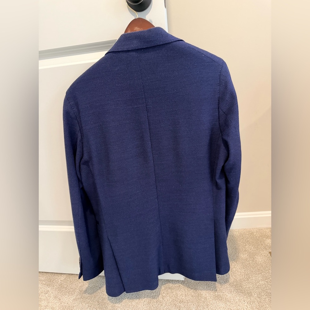 Jack Victor Navy Textured Two-Button Sport Coat - Picture 2 of 4
